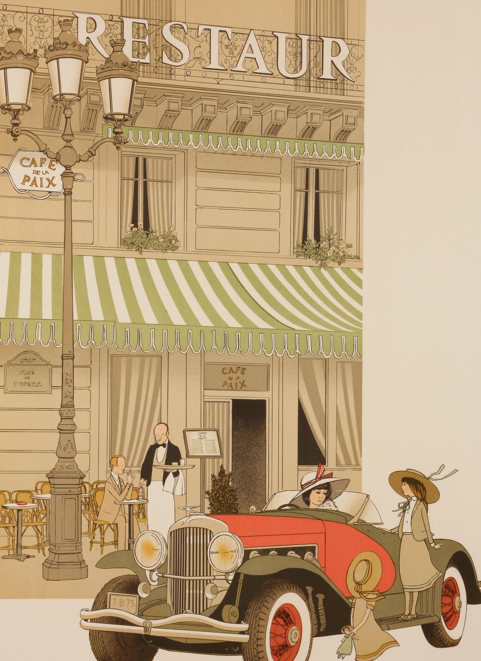 Original Vintage Poster-Walnut Denis-Paul-Cafe De La Paix - Paris, c.1979

Additional Details:
Materials and Techniques: Colour lithograph on paper
Features: Signed
État : Occasion 
Subject: Travel
Original/Licensed Reprint: Original
Style: