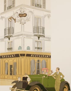 Denis Paul Noyer, Classic Car Print, Drouant Paris, Restaurant, 1979
