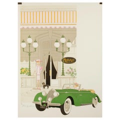 Denis Paul Noyer, Impression de voitures classique, Le Relais Du Parc Paris, restaurant, 1979