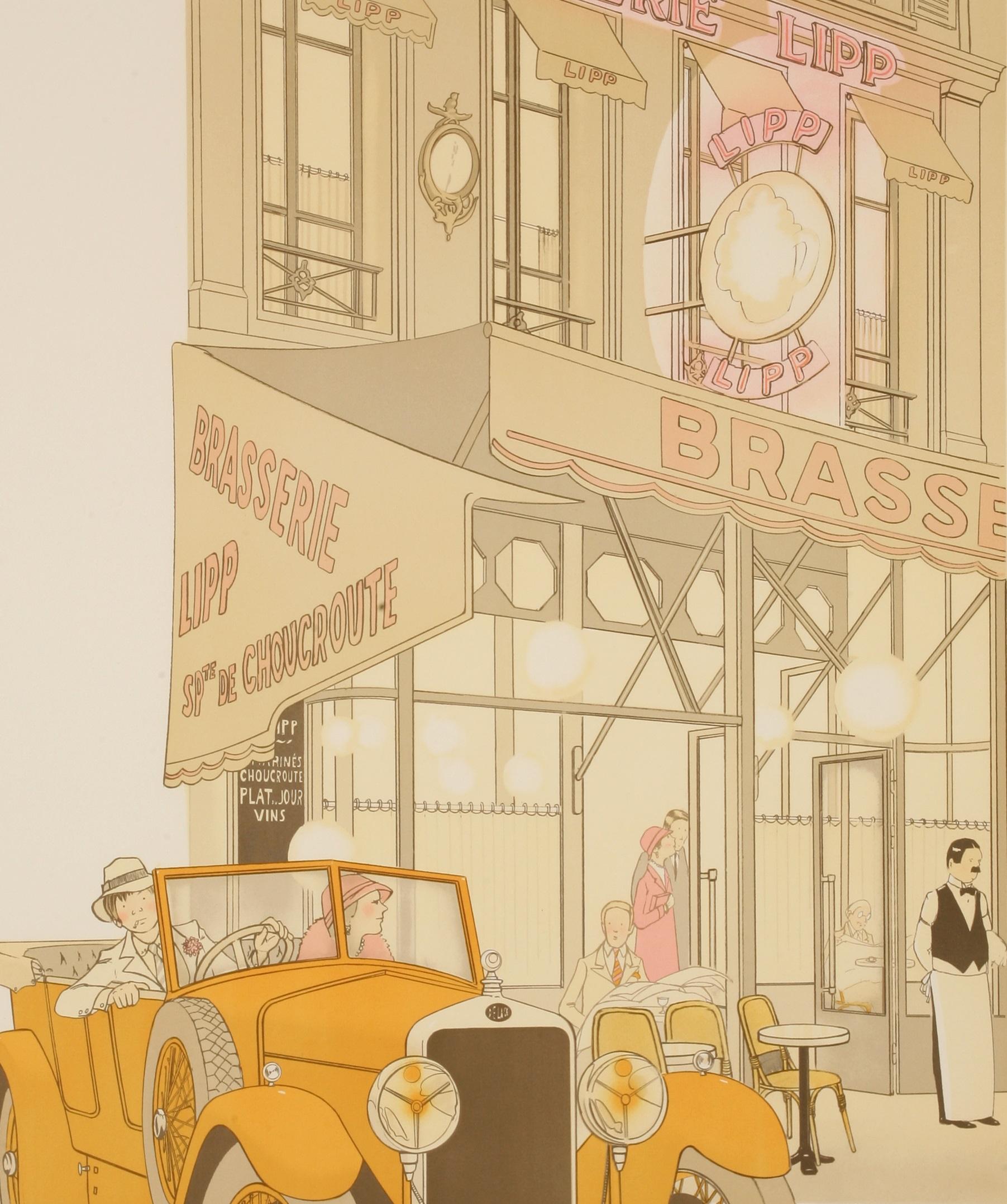 Original Print-Paul Noyer-Lipp Restaurant Paris-Delage Classique Car, c.1979

Lithograph, signed and numbered, part of a series called 