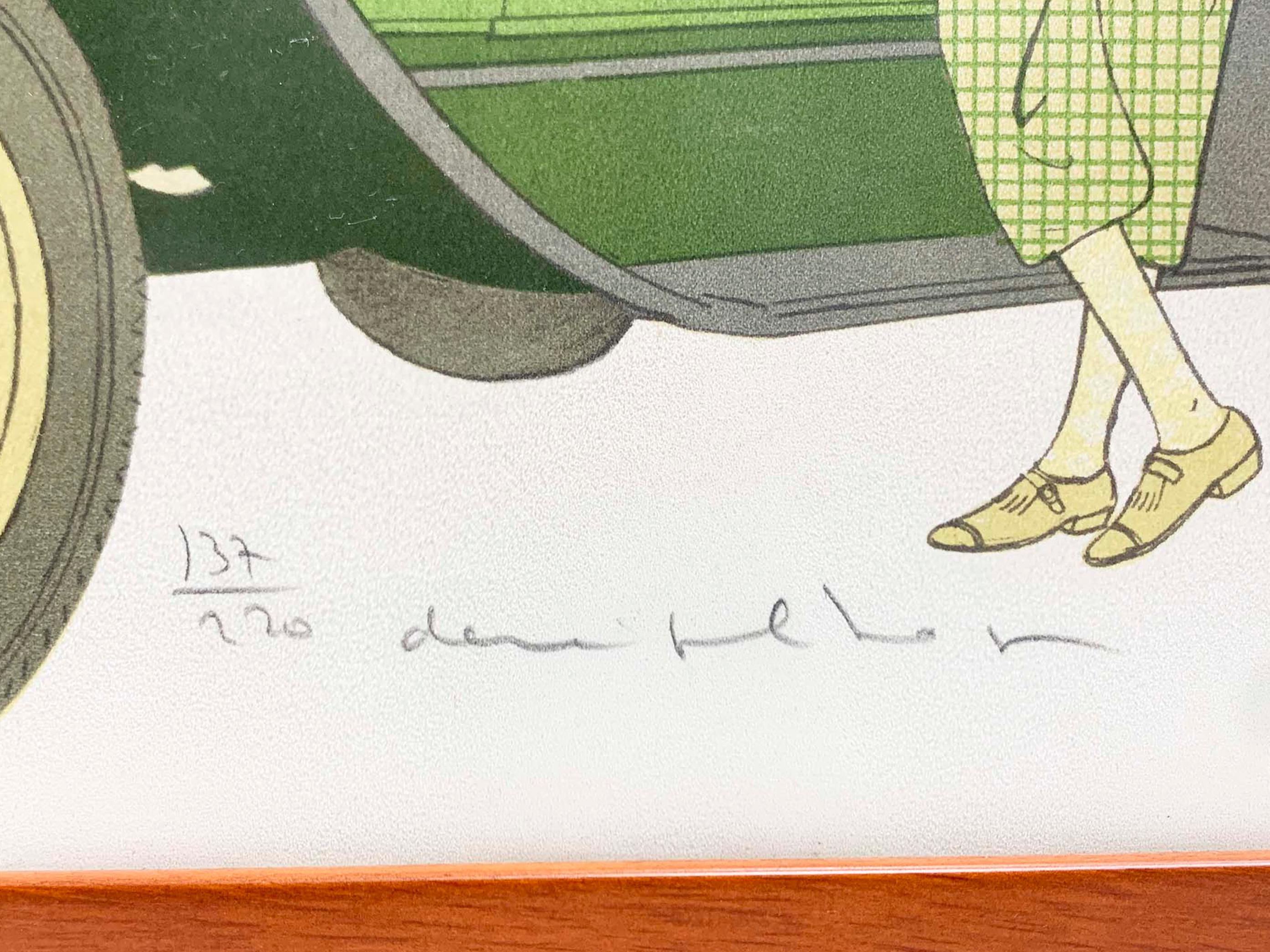 Chrome Denis Paul Noyer Lithograph, French Restaurant Drouant, Signed , 1979 For Sale