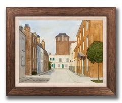 Pittura a olio su tela "Londra" di Denis Paul Noyer, con cornice