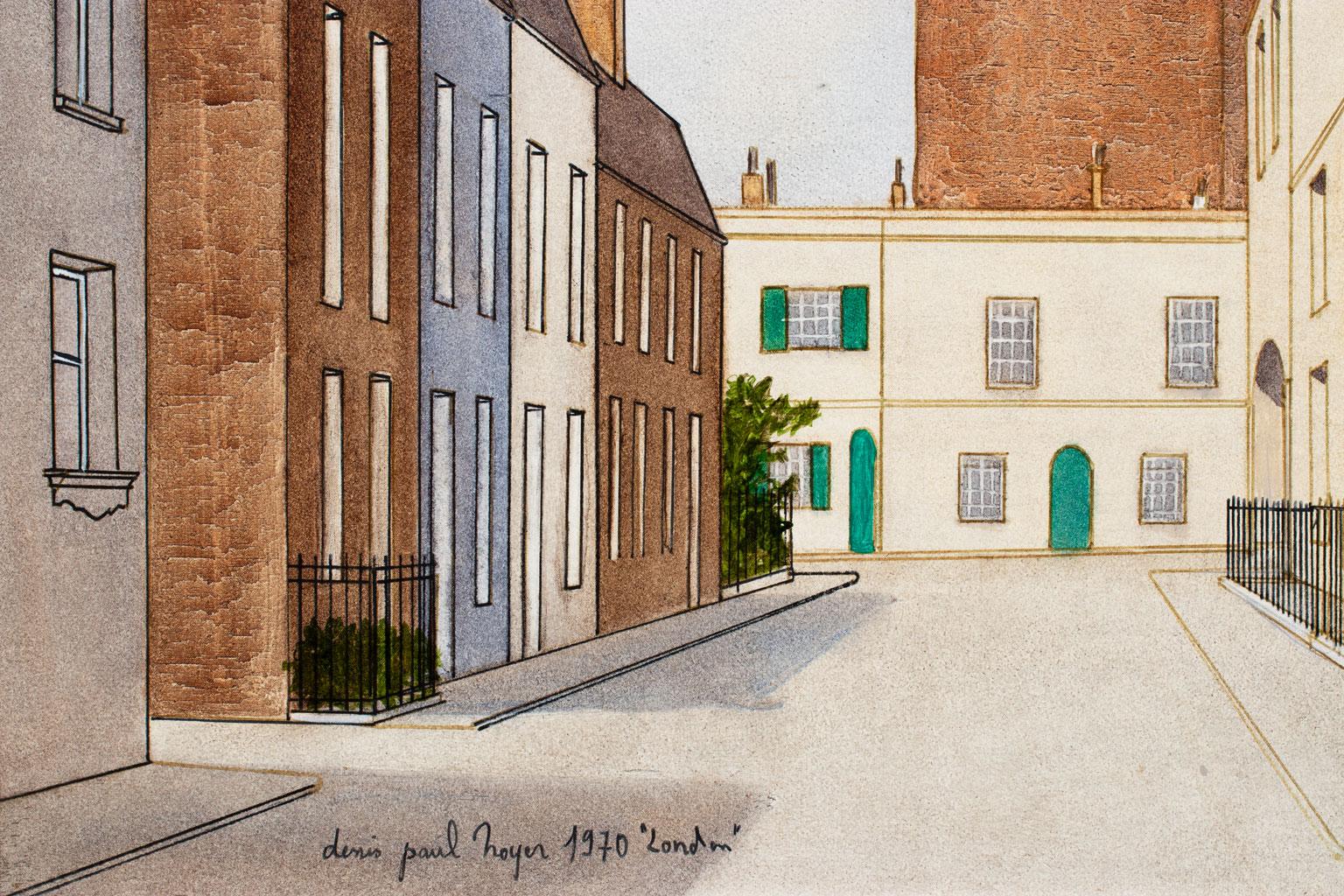 „London“ Stadtlandschaft, Ölgemälde auf Leinwand von Denis Paul Noyer, gerahmt im Angebot 3