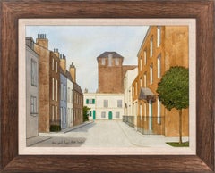 Pittura a olio su tela "Londra" di Denis Paul Noyer, con cornice