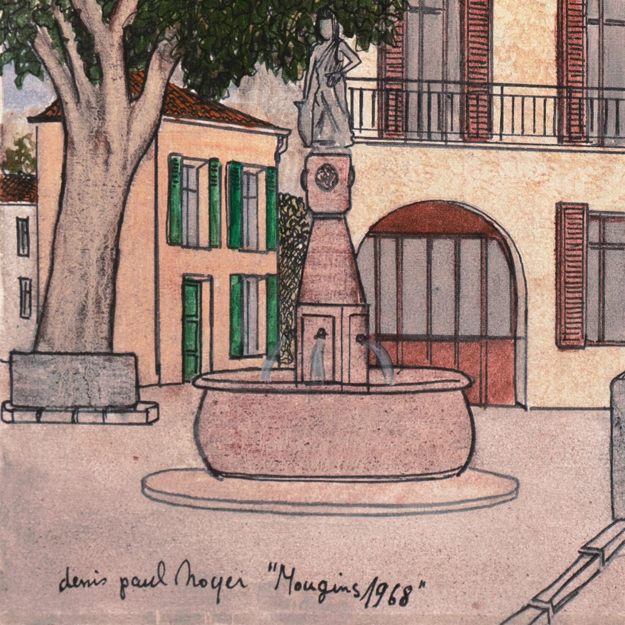 'Mougins', Côte d'Azur, School of Paris, France, Ecole des Beaux Arts, Lyon - Painting by Denis Paul Noyer