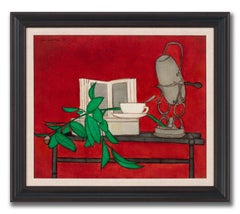 Stillleben, Ölgemälde auf Leinwand von Denis Paul Noyer, gerahmt