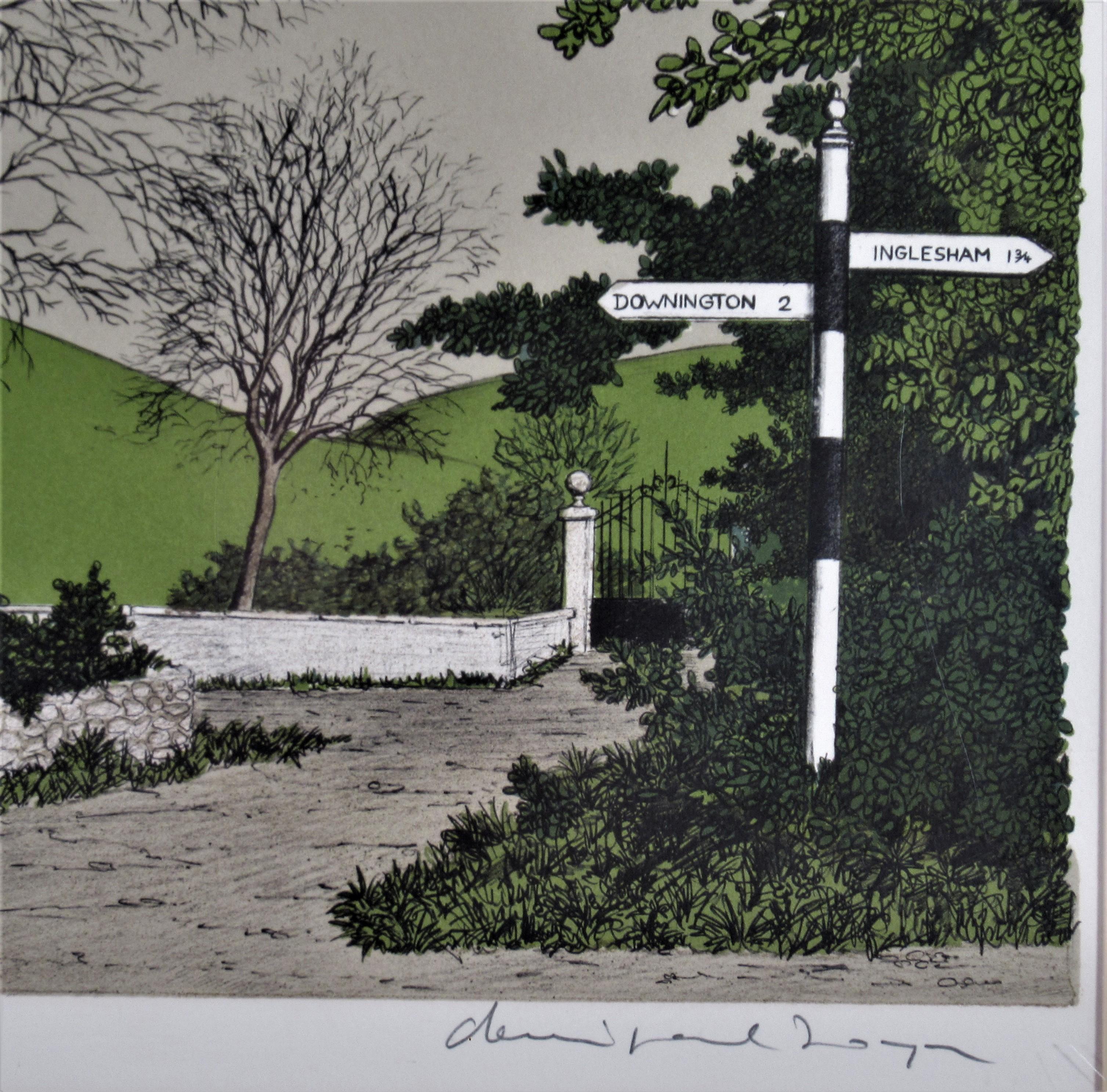 Angewandt in Downington/Inglesham (Grau), Landscape Print, von Denis Paul Noyer