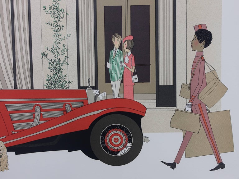 Denis-Paul NOYER
Hotel : Mercedes Roadster 540K & Plaza Athenee

Original lithograph, c. 1980
Handsigned in pencil
Numbered / 115 copies
On Arches vellum 75 x 105 cm (c. 30 x 42 in)

INFORMATION : Plaza Athenee is a well known 5* hotel / palace