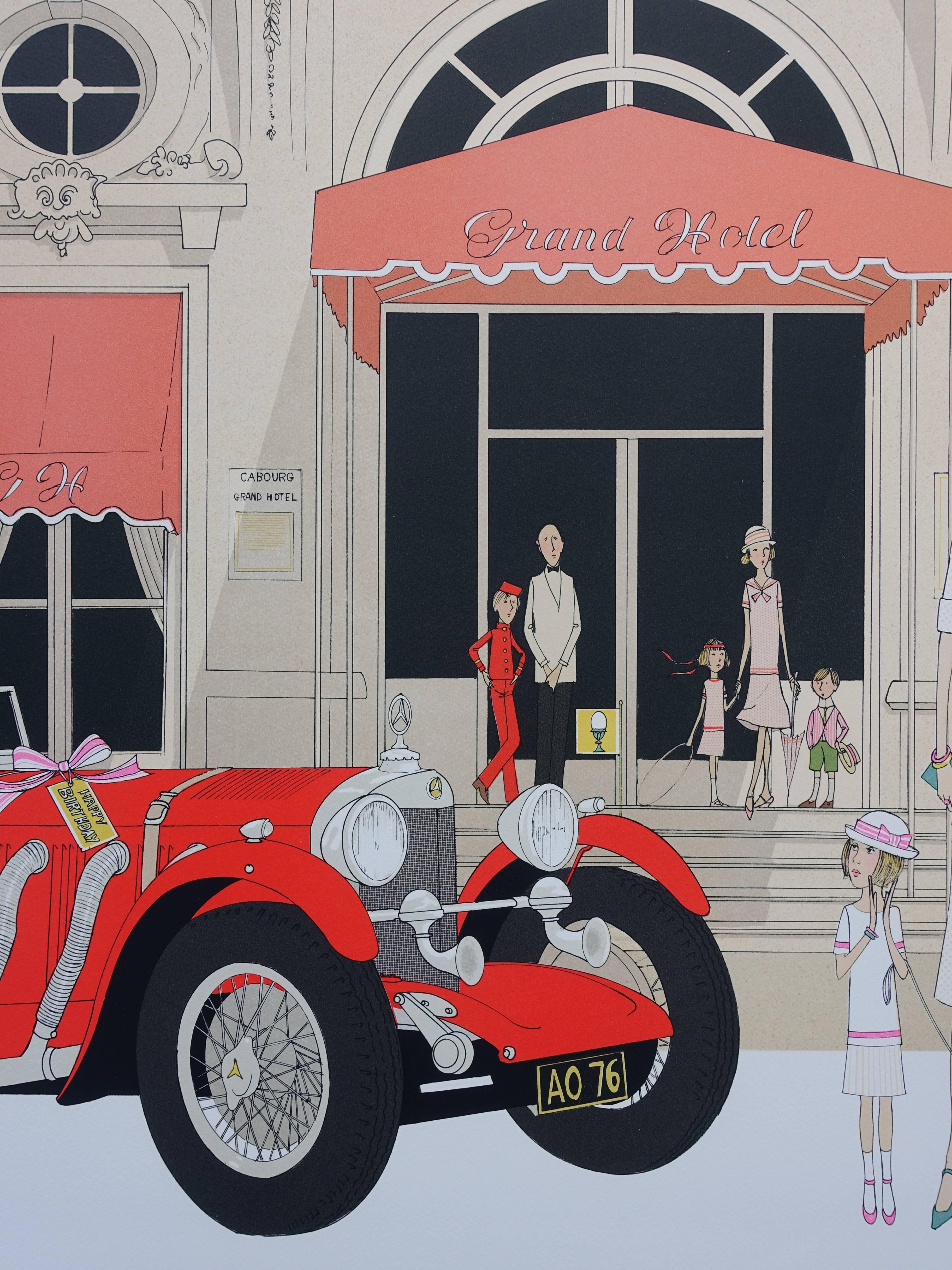 Denis-Paul NOYER
Mercedes 710 - Cabourg Grand Hotel

Original lithograph, c. 1980
Handsigned in pencil
Numbered / 115 copies
On Arches vellum 75 x 105 cm (c. 30 x 42 in)

INFORMATION : Cabourg Grand Hotel is a well known 5* hotel / palace located in
