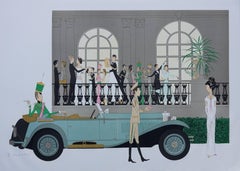 Old Mercedes and Dancing Hall - Signed lithograph - 115ex