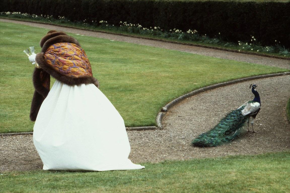 Denis Piel Color Photograph – Joan Severance (Peacock Competition 1), Castle Howard, North Yorkshire, VOGUE