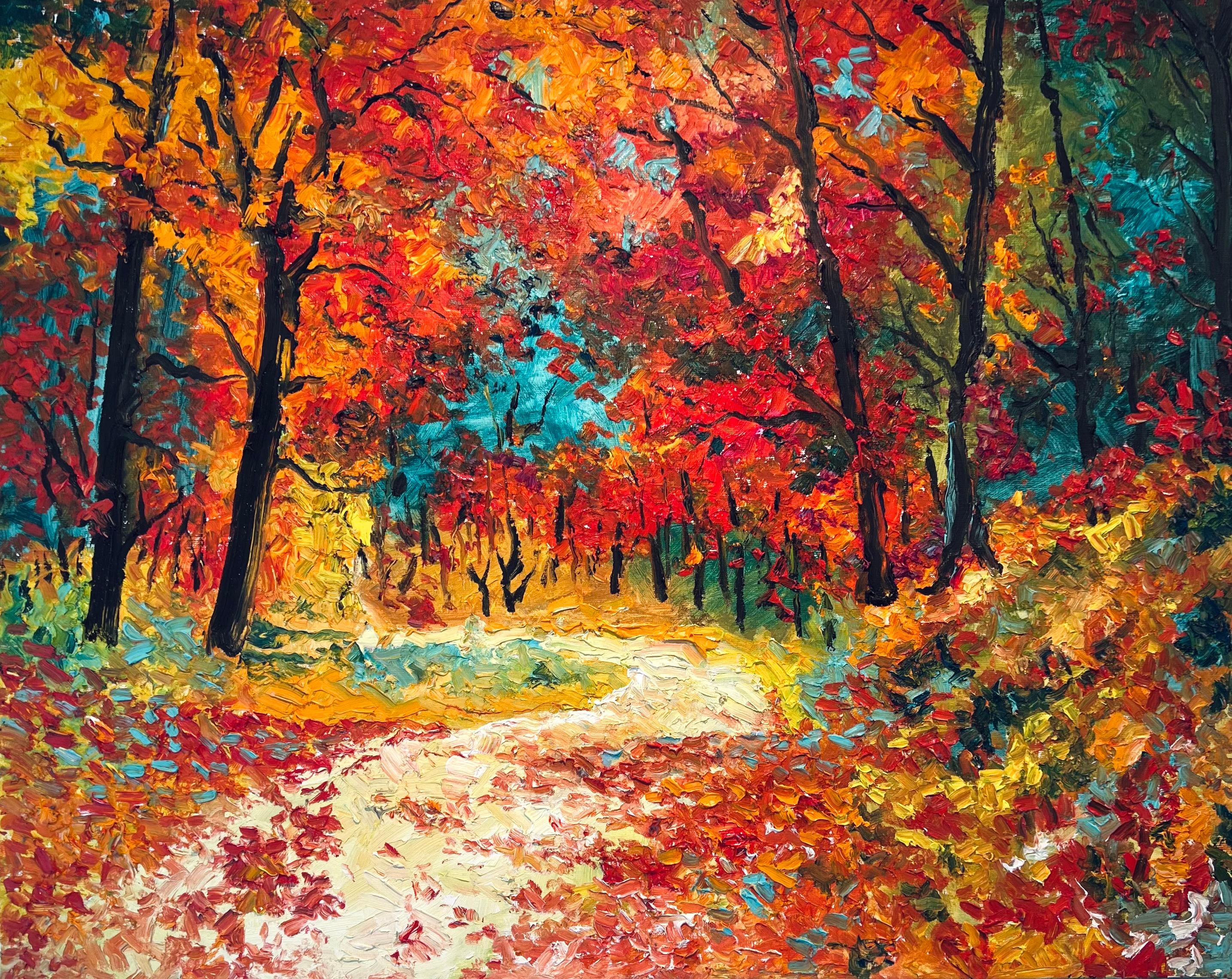 Landscape Painting Denis Ribas  - Brumes contemporaines - Peinture à l'huile impressionniste originale - Art contemporain