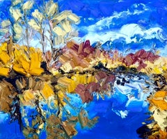 Camargue - original impasto artwork landscape forest vista oil painting modern
