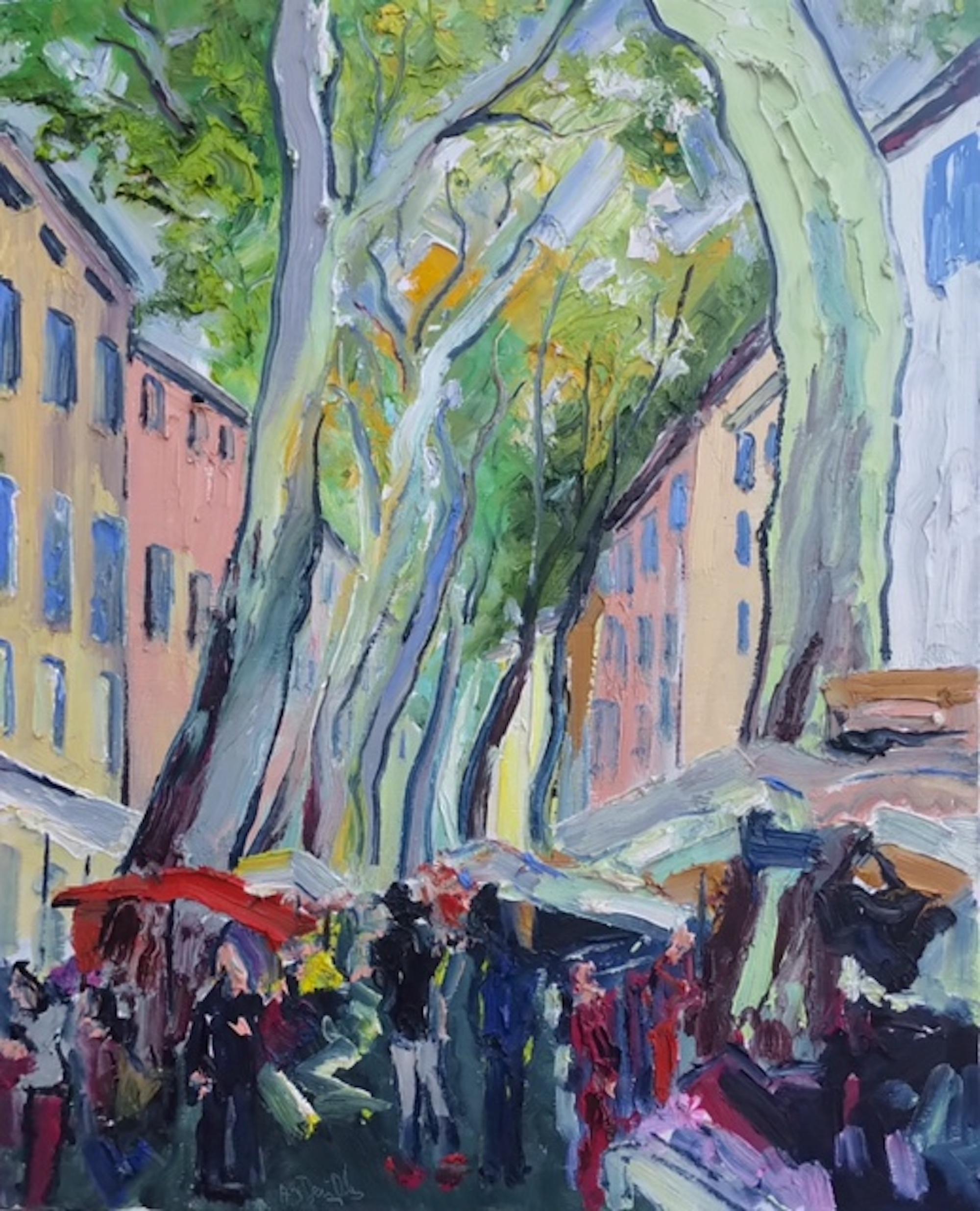 Denis Ribas  Abstract Painting - Crowded Street