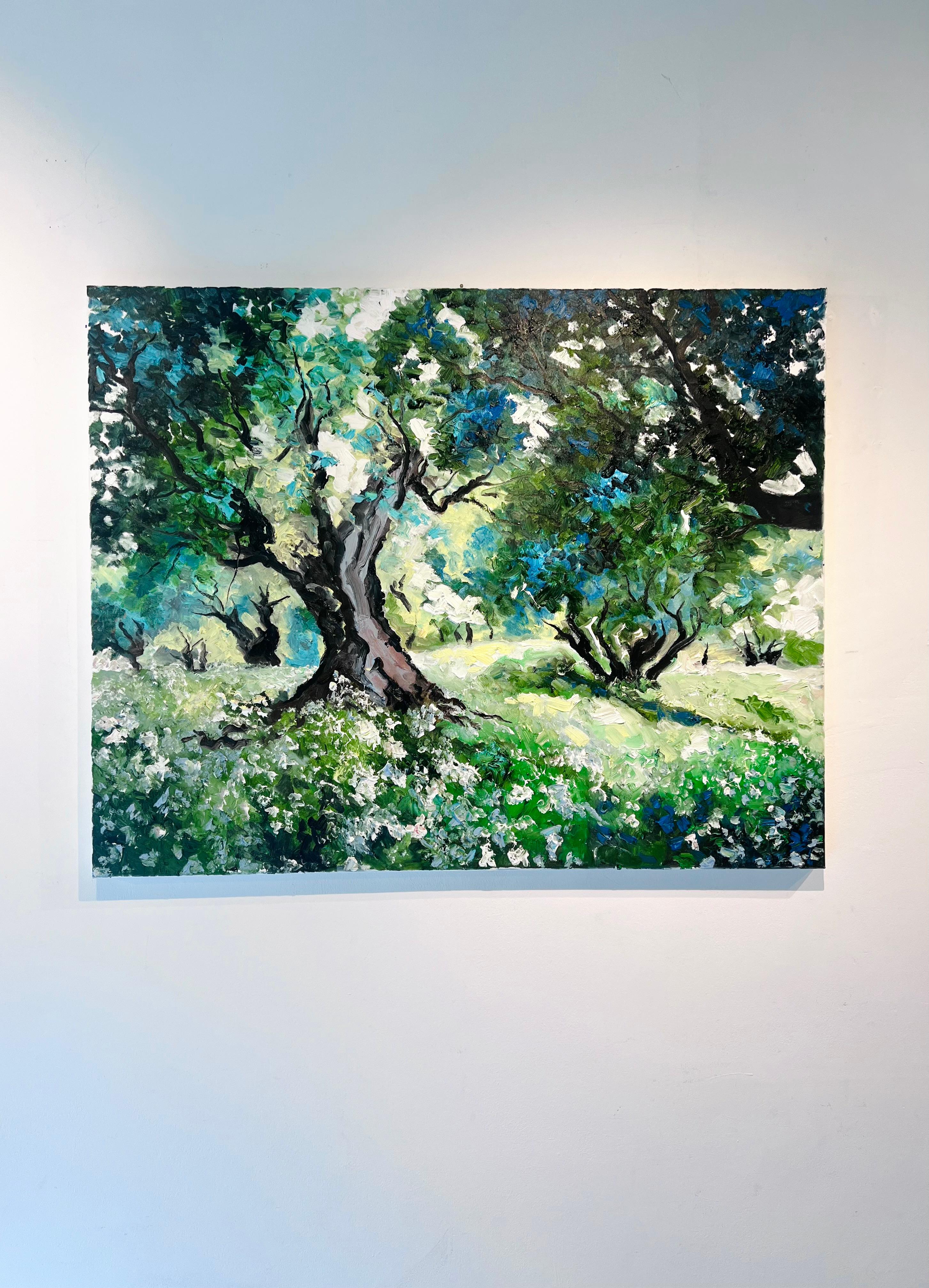 Bosque perennifolio-Paisaje original impresionismo pintura al óleo-Arte contemporáneo - Painting de Denis Ribas 