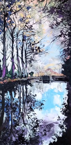 Lake Reflections - original landscape painting contemporary art 21st C