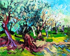 Denis Ribas - Old Olive Trees - landscape painting fauvist modern contemporary abstraction Old Olive Trees - landscape painting fauvist modern contemporary abstraction