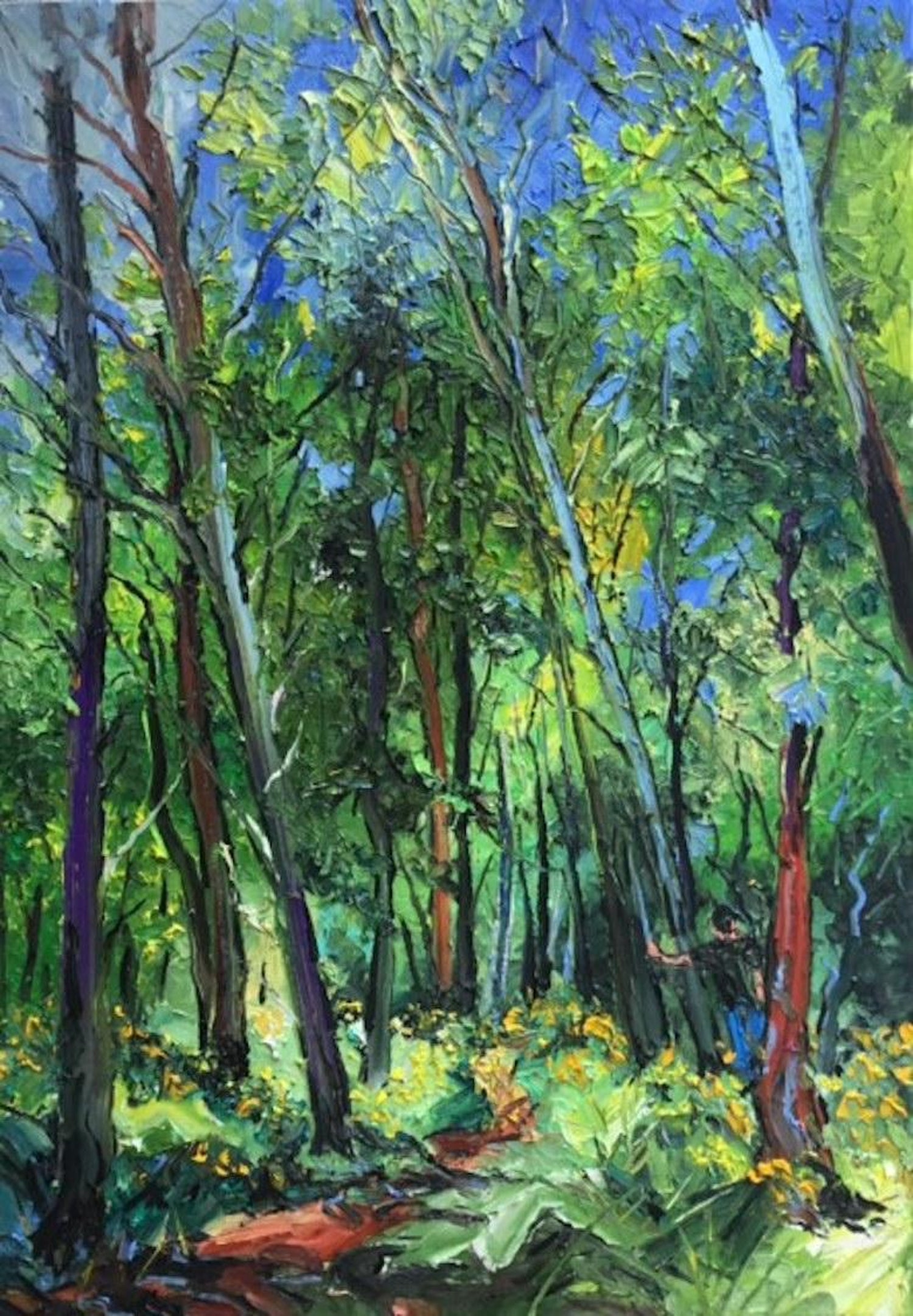 Denis Ribas Pine Trees And Broom Original Abstract Oil