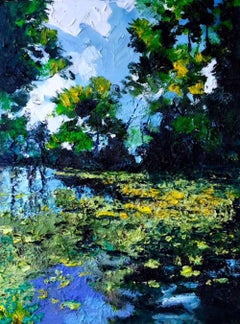 Reflections II - Impressionist landscape artwork contemporary abstract artwork