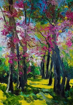 Springtime Forest-Original impressionism landscape oil painting-contemporary Art