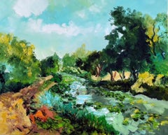 Summer Bloom Forest - Impressionist landscape oil painting contemporary artwork