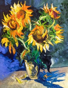 Sunflower Still Life - Impressionism floral still oil painting contemporary art
