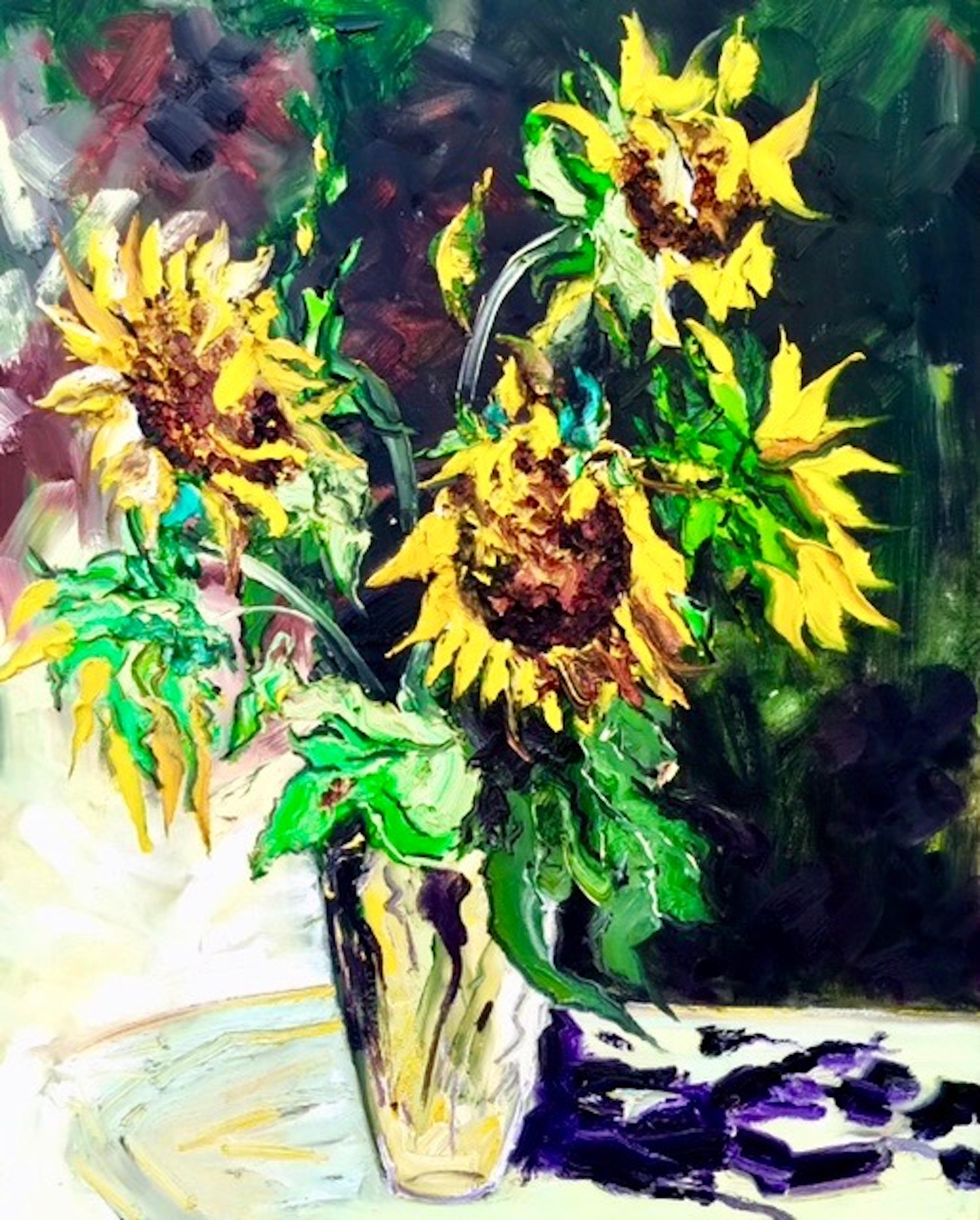 Denis Ribas  Still-Life Painting - Sunflowers II
