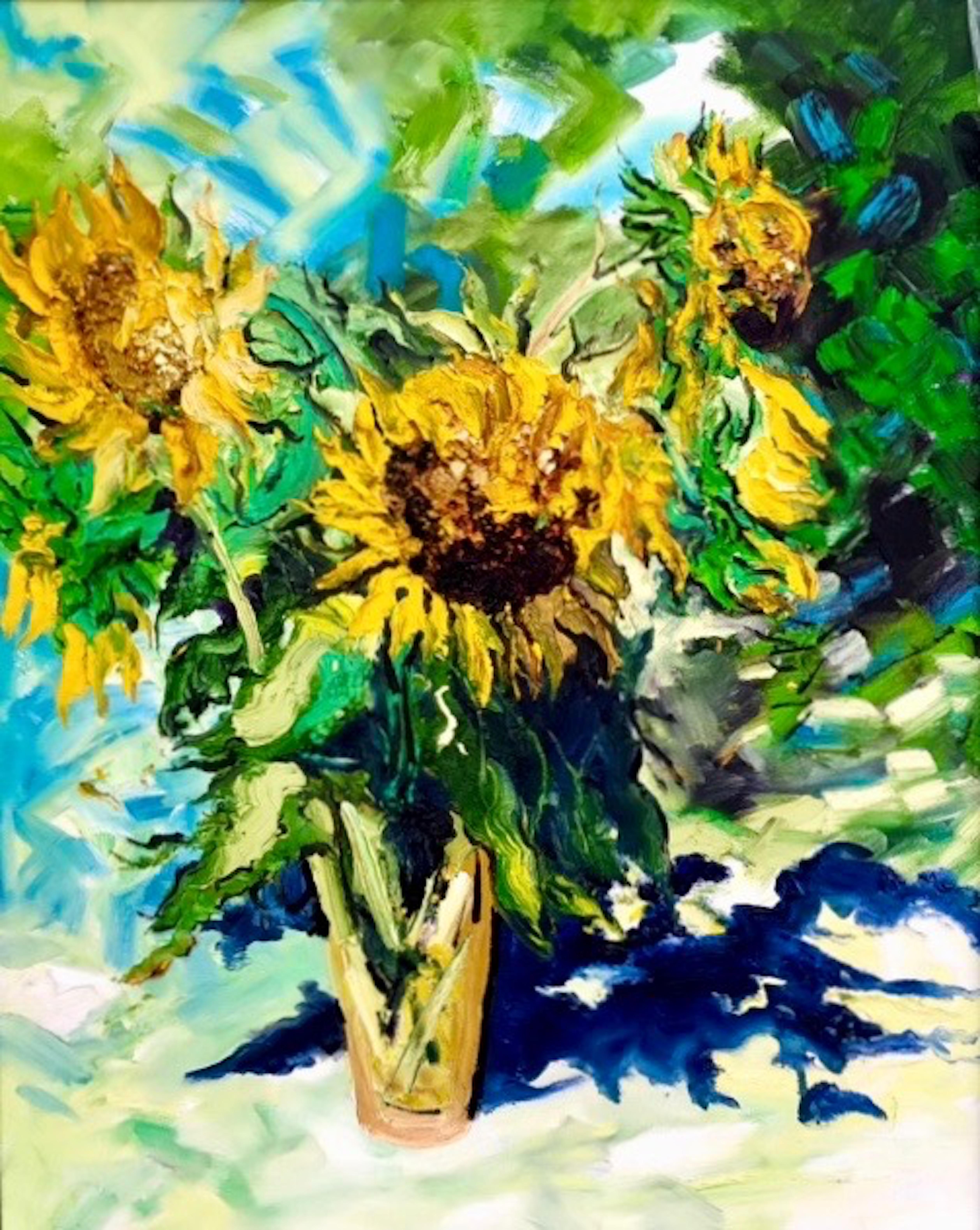 Denis Ribas  Still-Life Painting - Sunflowers III