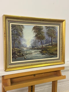 Oil Painting of Tree Lined River in a Forest in Ireland by Irish Artist