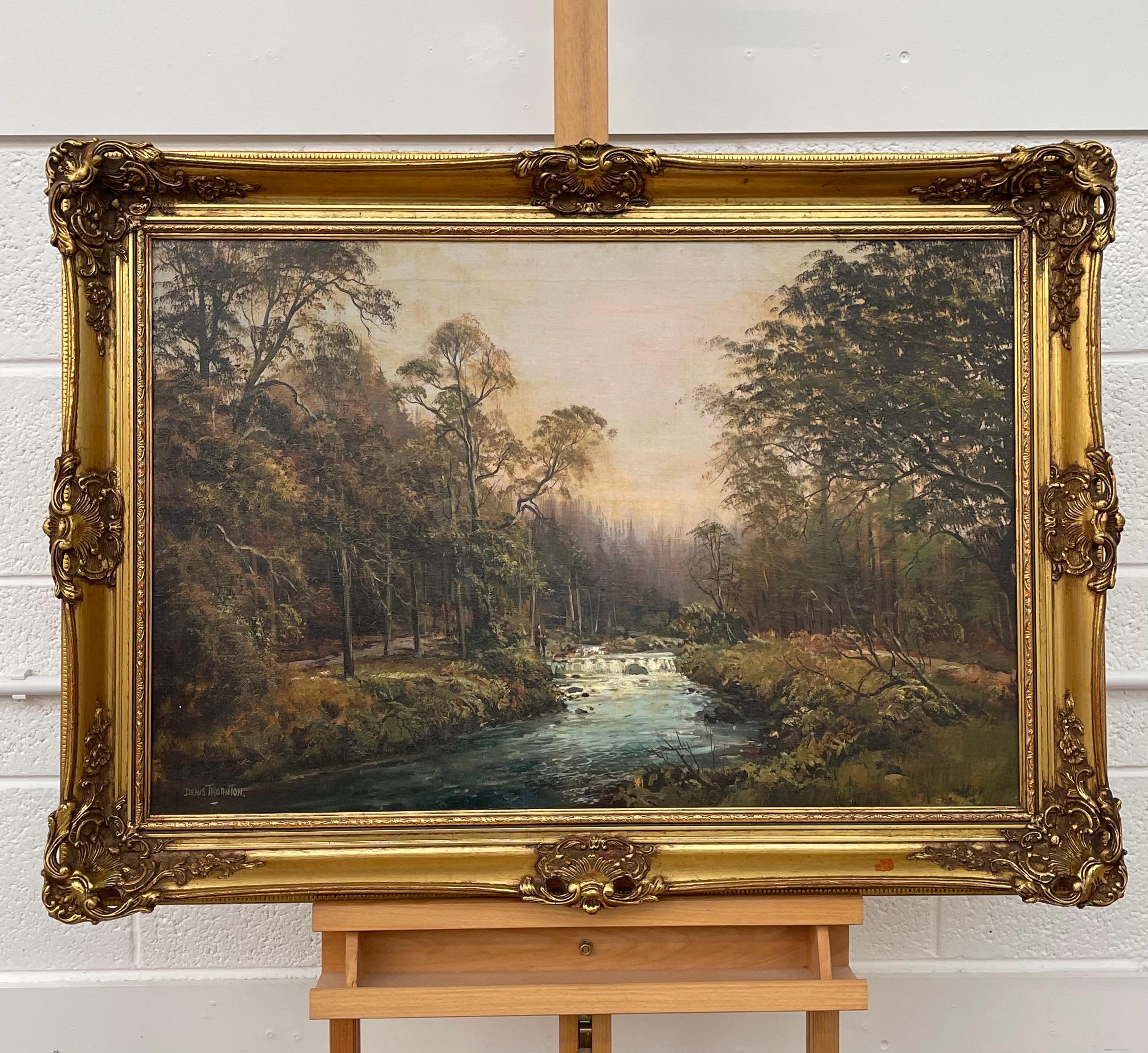 Original Painting of Forest Landscape in Northern Ireland by 20th Century Artist - Brown Landscape Painting by Denis Thornton