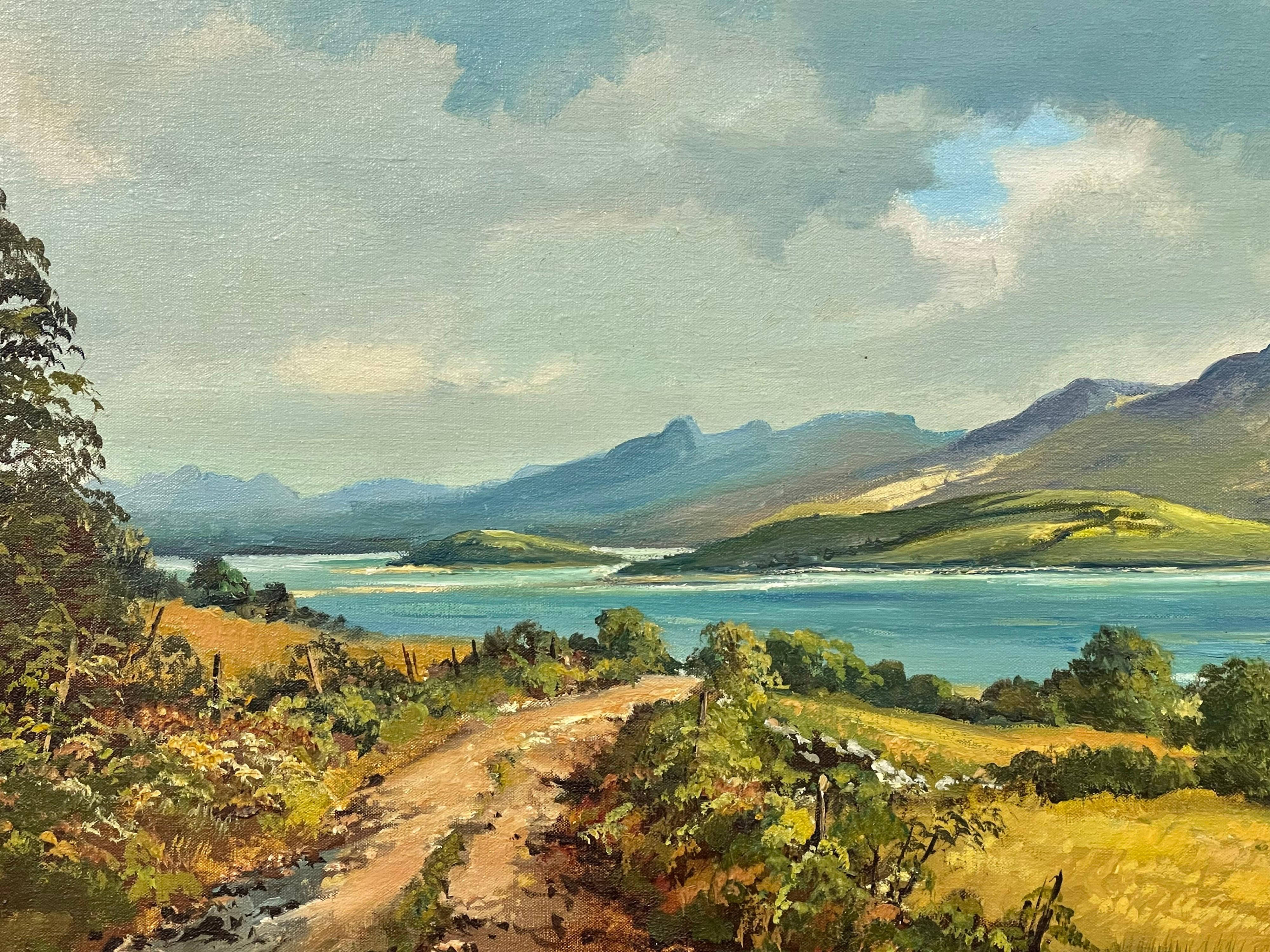 Pintura original de posguerra de la bahía de Clew, condado de Galway, Irlanda, por un artista moderno 5
