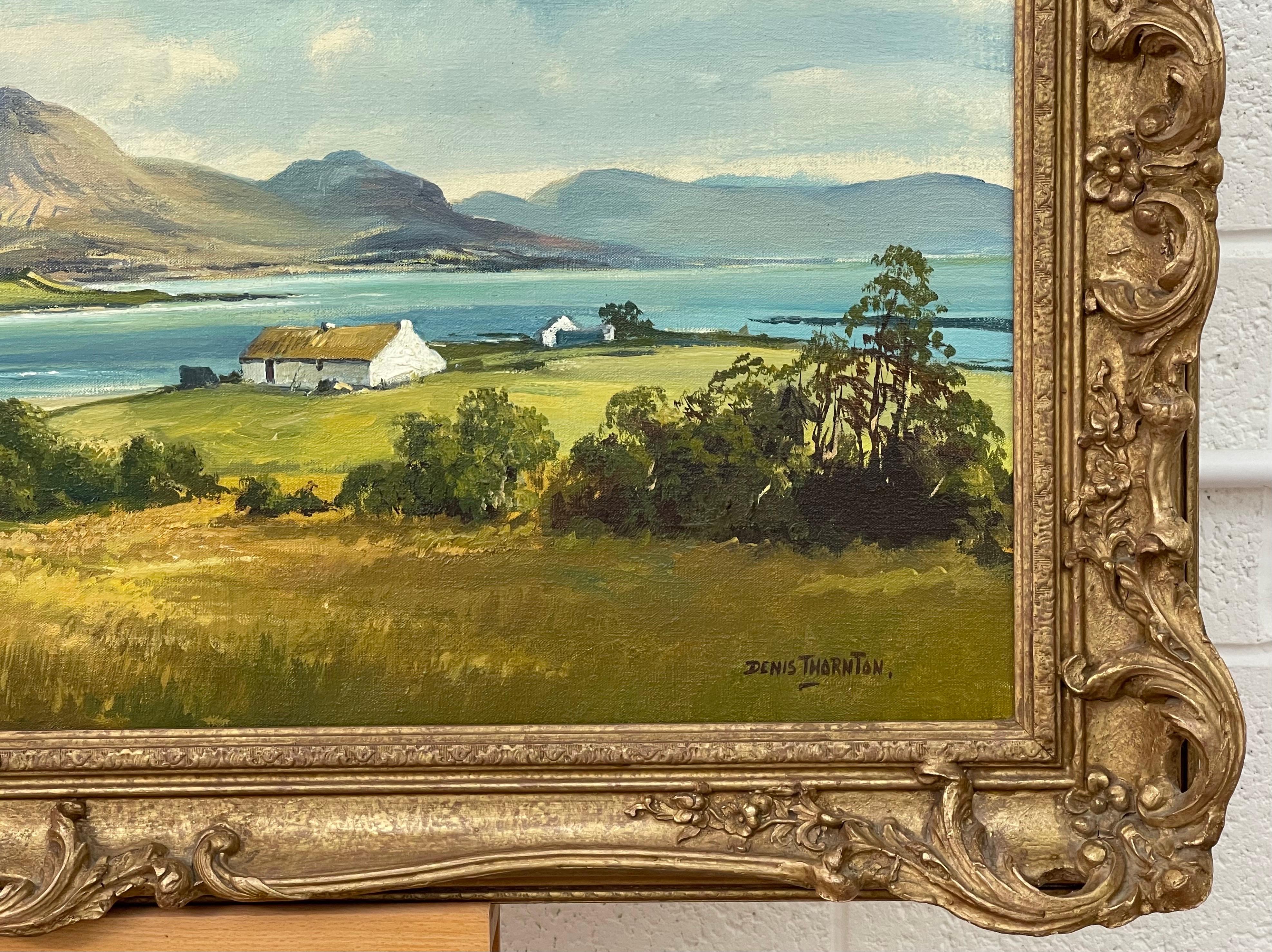 Originales Gemälde der Nachkriegszeit von Clew Bay County Galway, Irland, moderner Künstler (Braun), Figurative Painting, von Denis Thornton