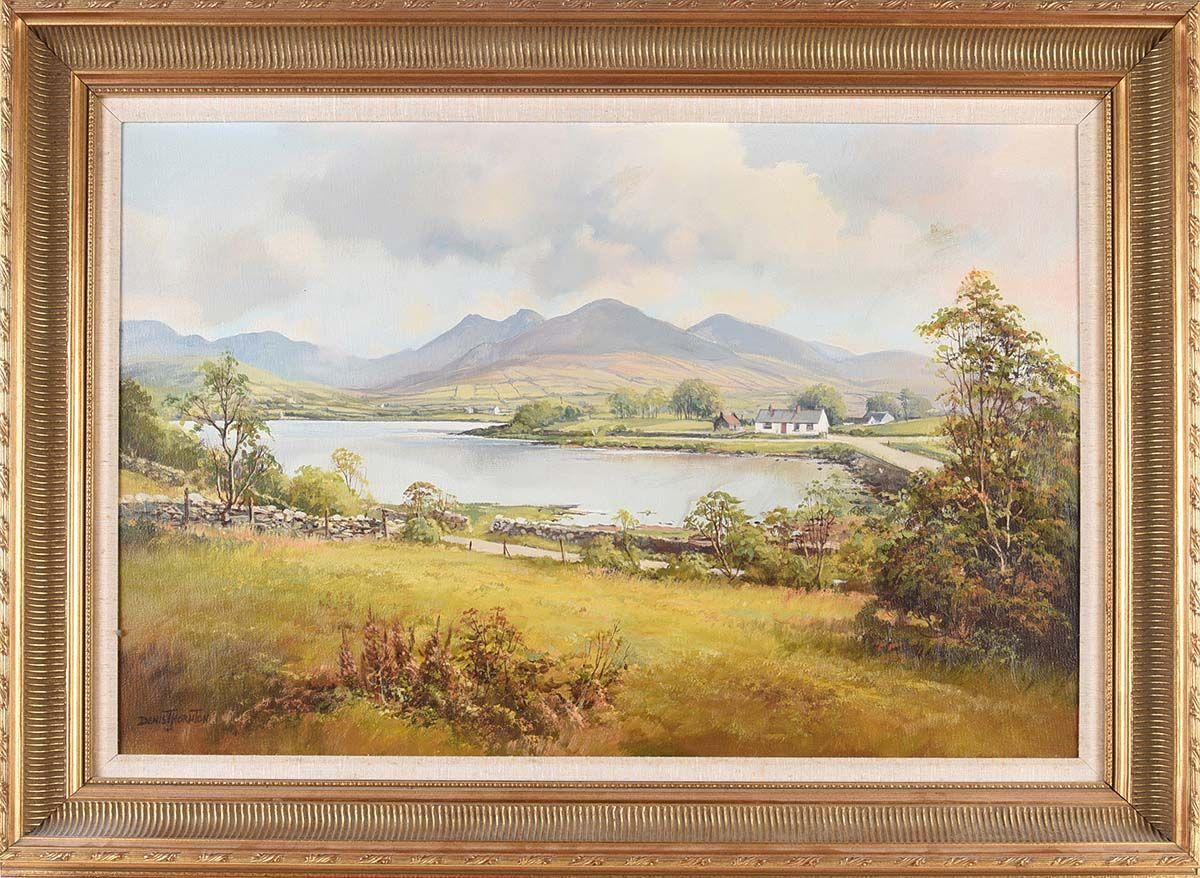 Originales Original-Postkriegsgemälde einer Insel in Nordirland des modernen irischen Künstlers (Nachkriegszeit), Painting, von Denis Thornton