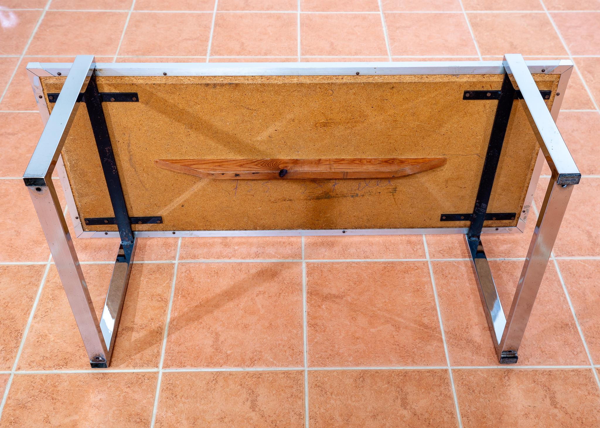 Grande table basse DeNisco en céramique chromée carrelée lave grasse, milieu du siècle 1970 MCM en vente 12