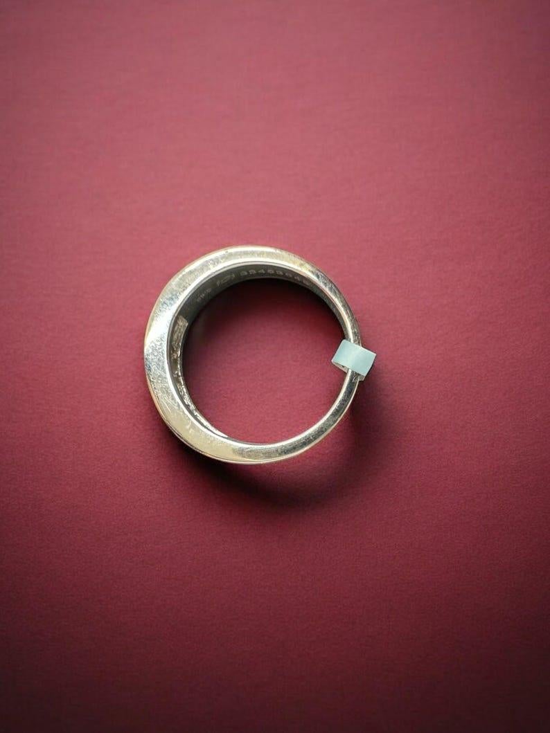 Modern Denise  14k White Gold Band with .52 ctw Baguette Diamonds For Sale