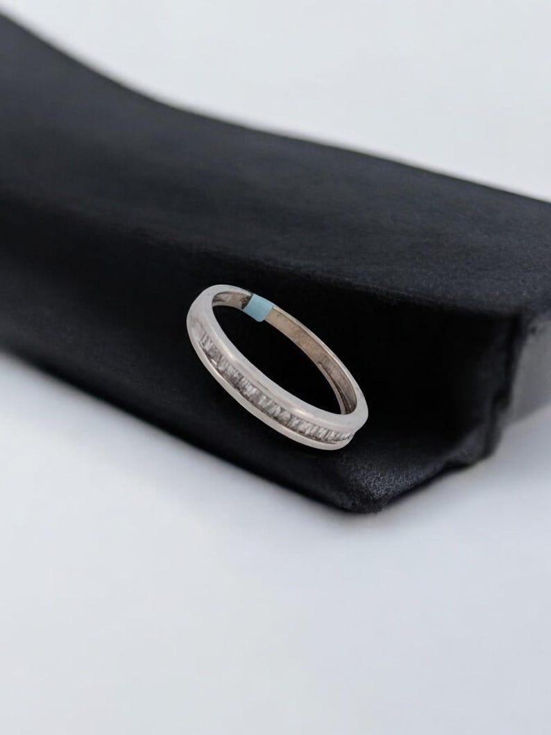 Women's Denise  14k White Gold Band with .52 ctw Baguette Diamonds For Sale