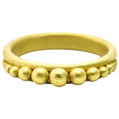 Denise Betesh Graduated Granules 22 Karat Yellow Gold Ring Stackable Band