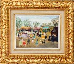 French naive cityscape painting - Genre Figurative - Female Artist - L. S. Lowry