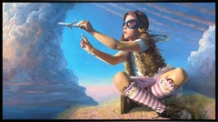 "Cruising Altitude" (2025) Original Portrait of Young Girl, Oil Painting