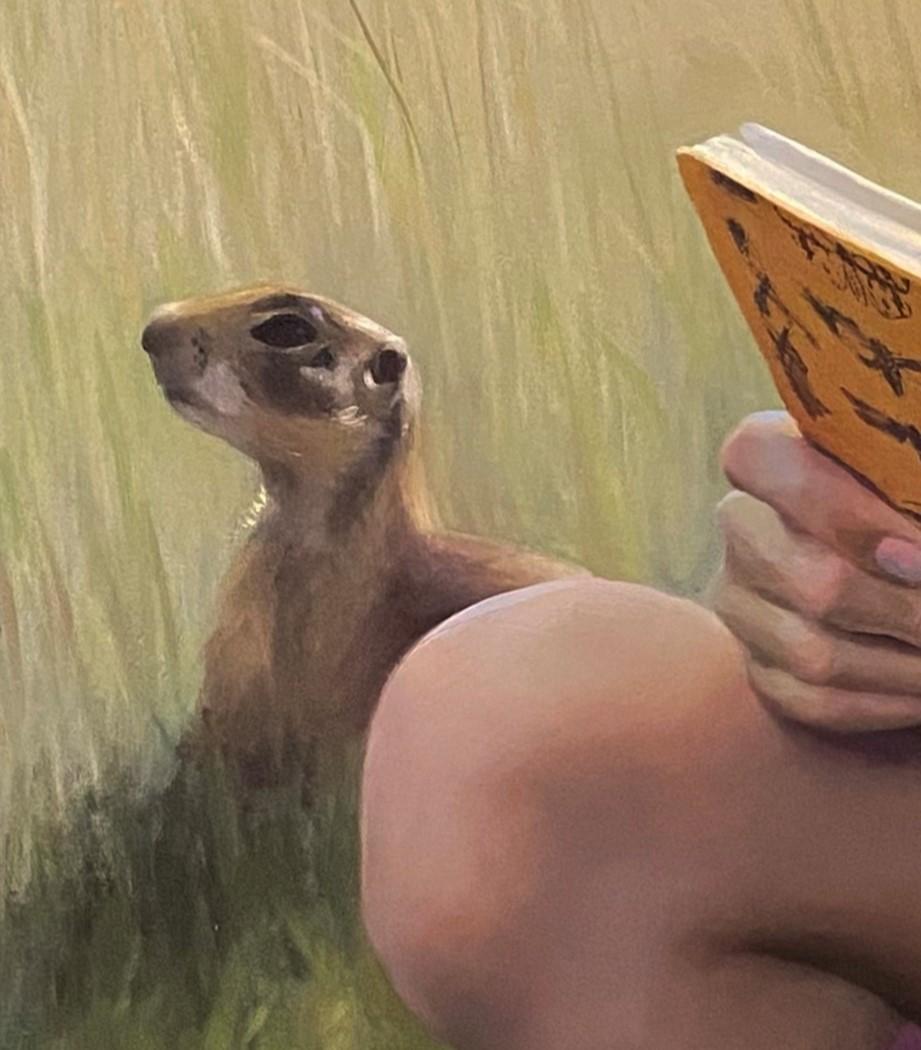 « Open- Ended » (2024) de Denise Dambrackas, peinture originale de portrait en techniques mixtes 2