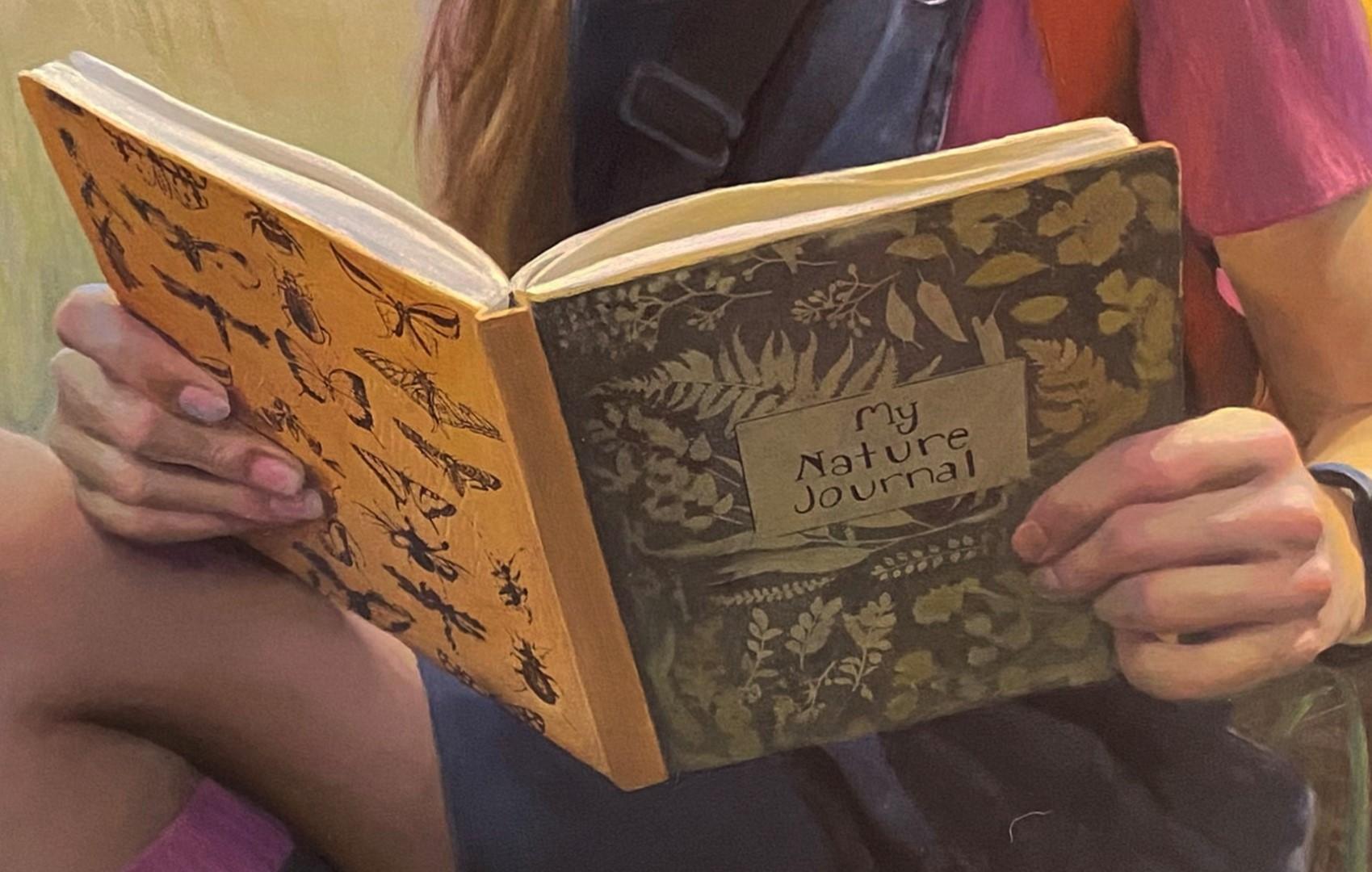 « Open- Ended » (2024) de Denise Dambrackas, peinture originale de portrait en techniques mixtes 3