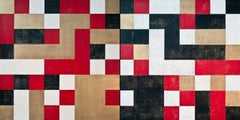 "Cipher One (Sense + Antisense)", acrylic painting, abstract, acrylic, geometric