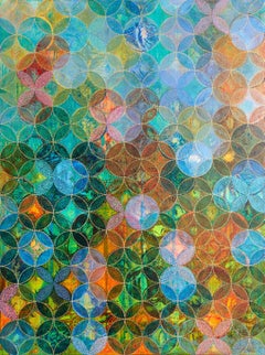 Denise Driscoll - "Circles 32 (Mycelium)", Denise Driscoll, abstract, acrylic painting, blues "Circles 32 (Mycelium)", Denise Driscoll, abstract, acrylic painting, blues