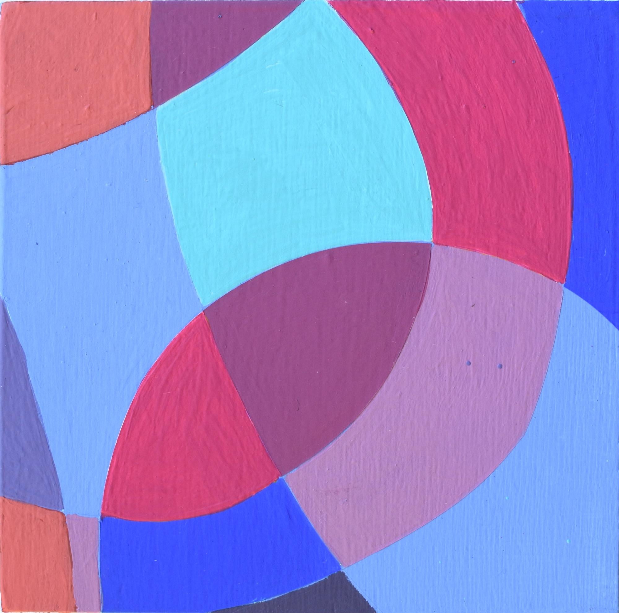 « Interaction 7 », triptyque, violet, bleu, magenta, peinture acrylique en vente 5