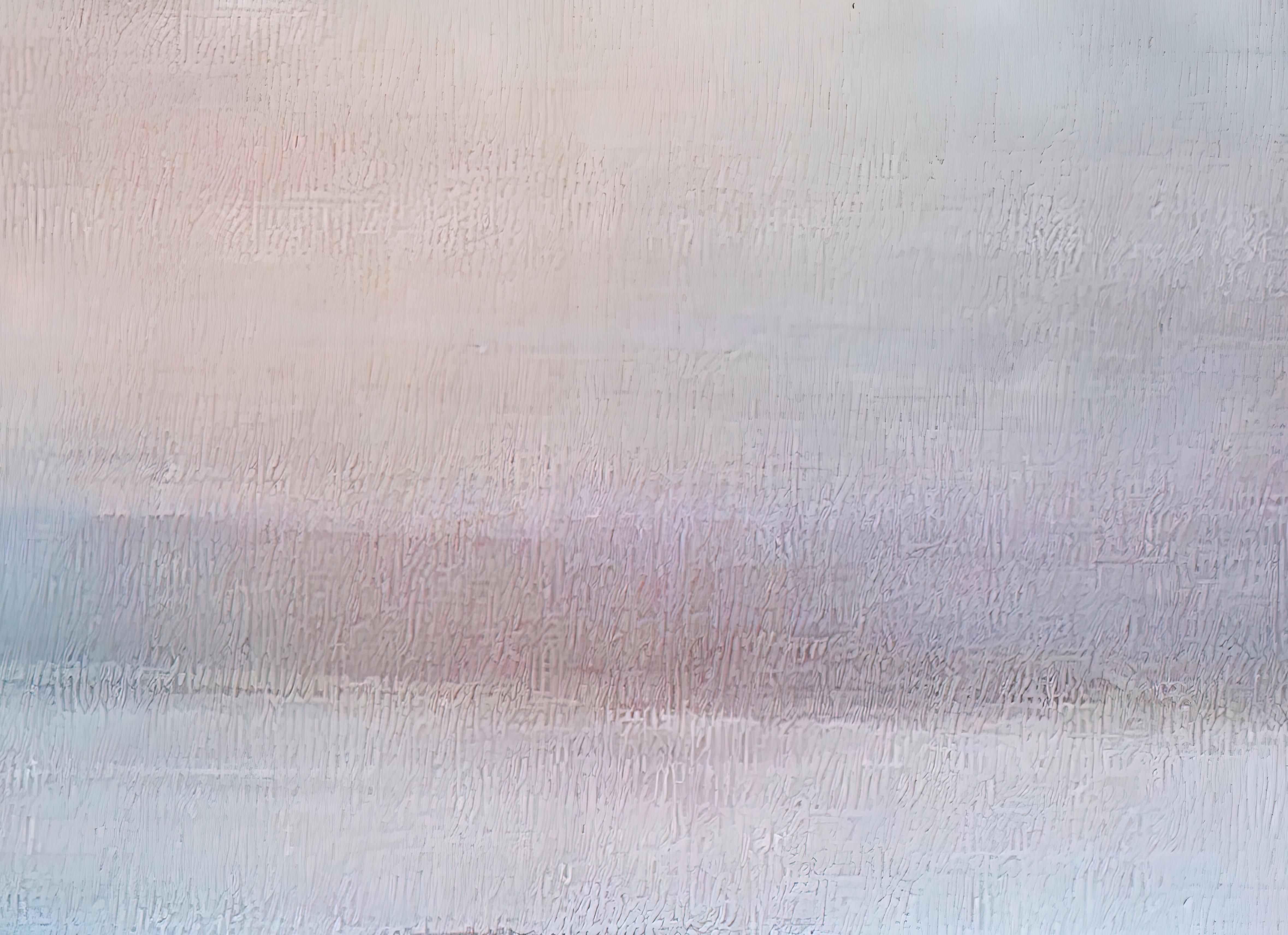 At First Light, signierter zeitgenössischer abstrakter digitaler Gemäldedruck auf Leinwand (Abstrakt), Painting, von Denise Dundon