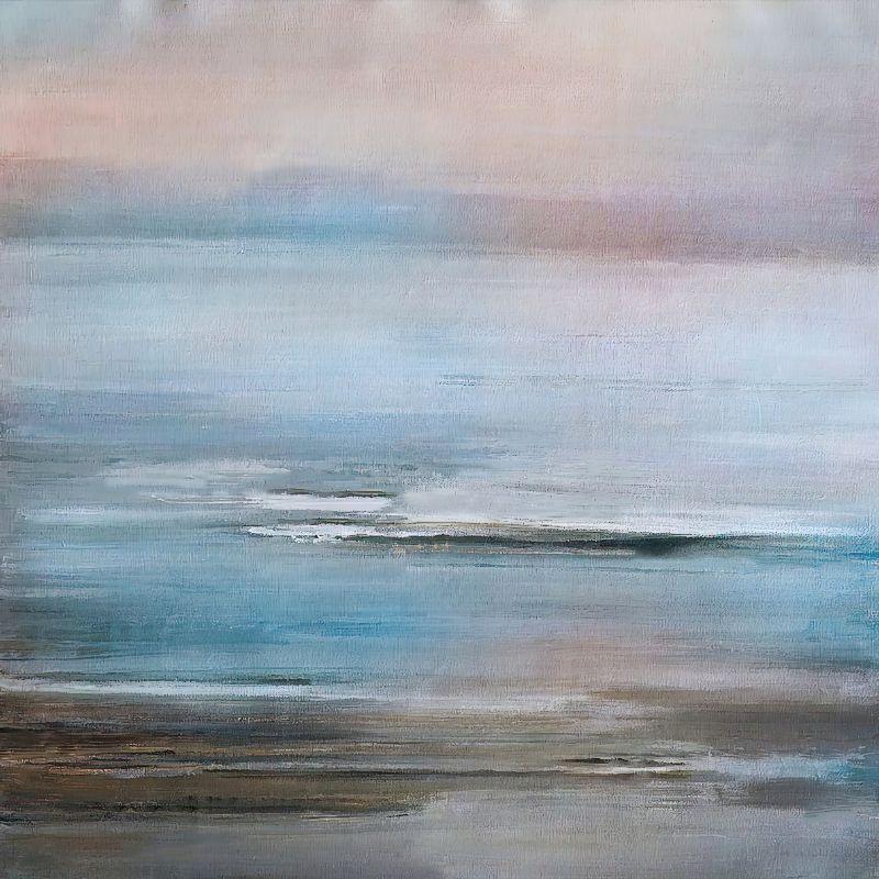Denise Dundon Abstract Painting - At First Light, Signed Contemporary Abstract Digital Painting Print on Canvas