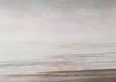 Marea Saliente, Pintura Digital Abstracta Neutra Minimalista Contemporánea Firmada