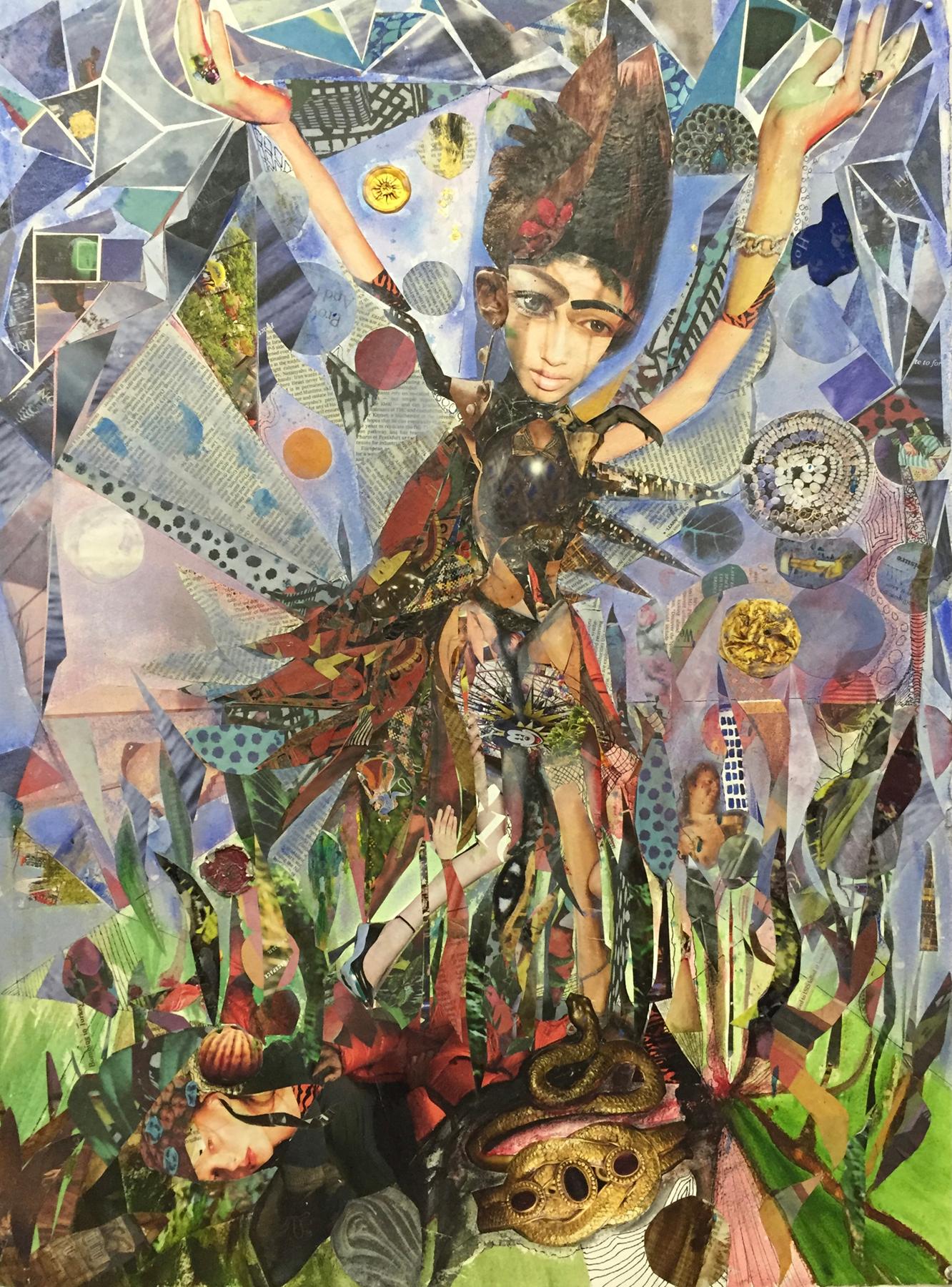 Denise Jones Adler, Goddesses Just Want to Have Fun, 2016, Mixed Media, Mystical