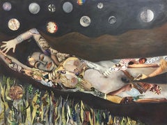 Denise Jones Adler, Petite Morte III, 2016, techniques mixtes sur toile, mystique