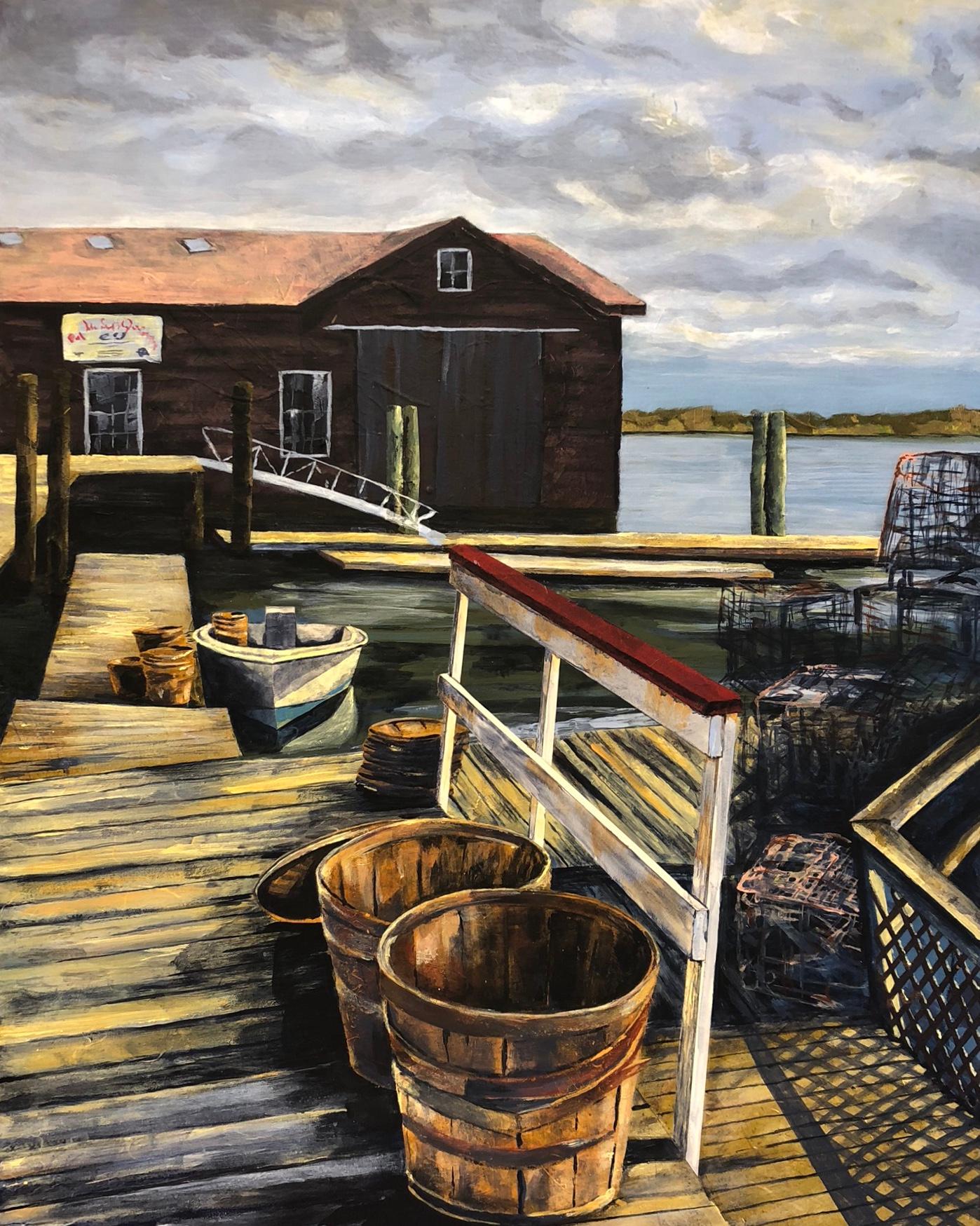 Denise Mumm Still-Life Painting - Cape May Salt Oyster Company